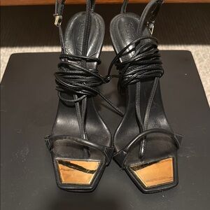 Elegant Black and Gold Women's Sandals Schultz